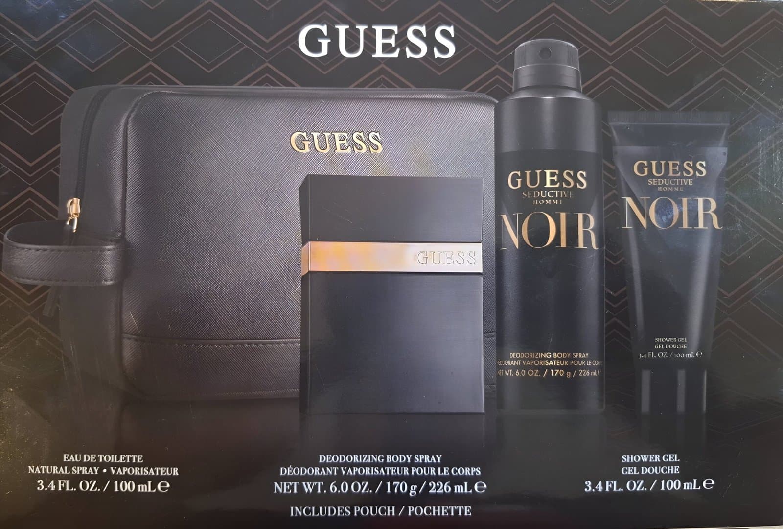 Coffret Guess-Guess Seductive-Noir-Homme(04 Piéces)
